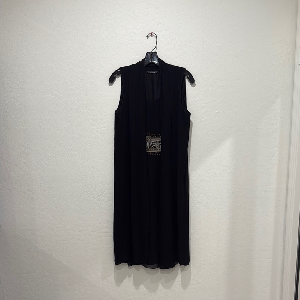 Black Sheath Silk Midi Dress for Cocktail